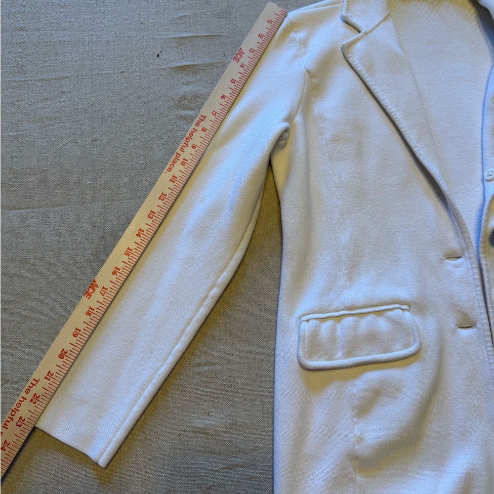 Vintage Lauren Ralph Lauren Women’s Winter Ivory Cotton Knit Blazer - Picture 9 of 10